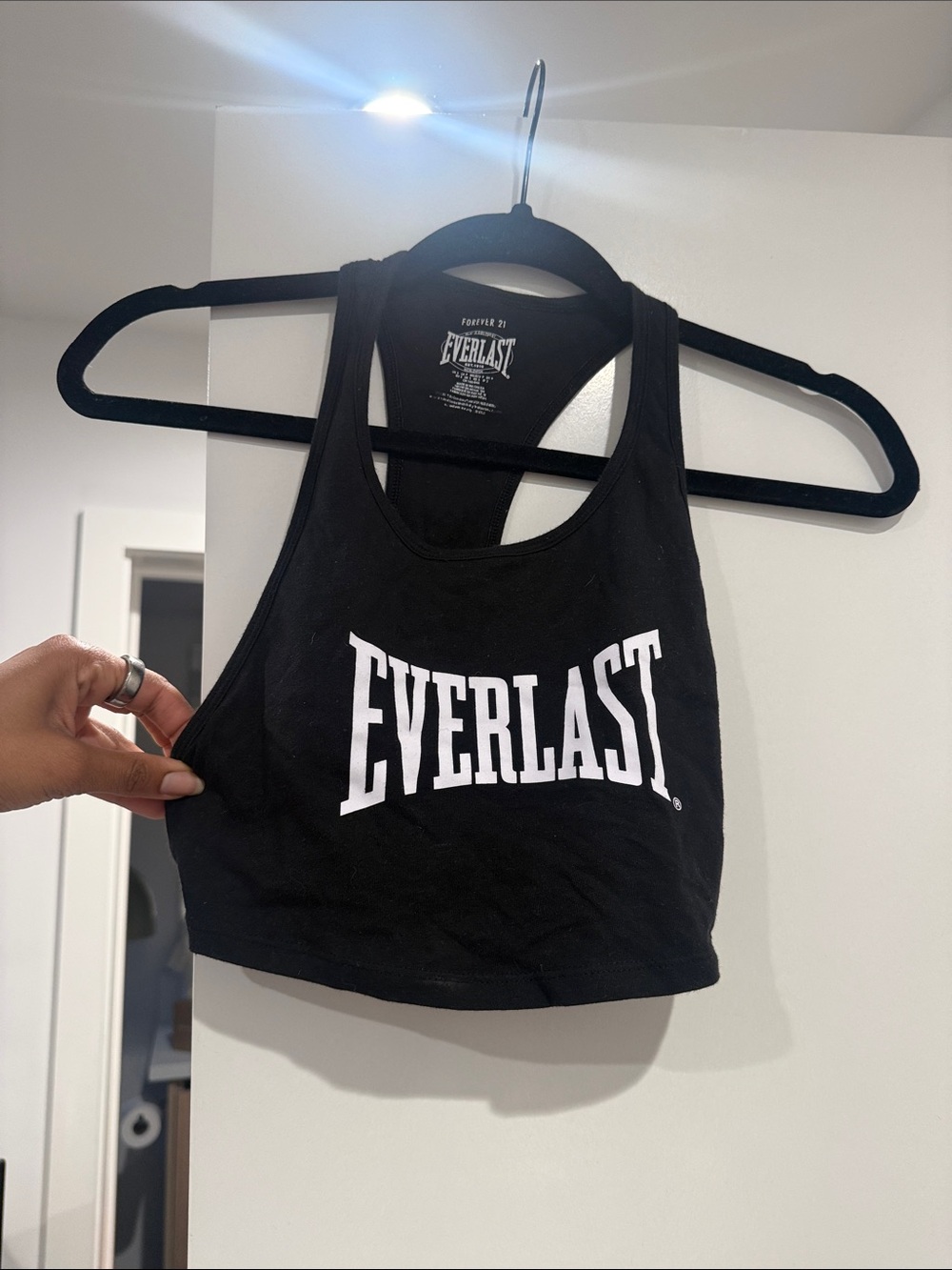 Everlast Black Logo Racerback Crop Top